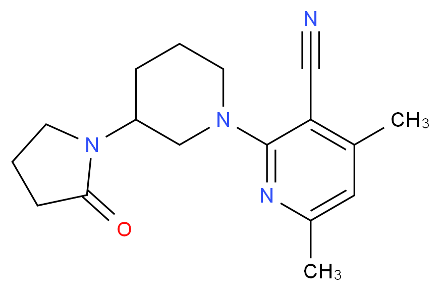 4,6-dimethyl-2-[3-(2-oxopyrrolidin-1-yl)piperidin-1-yl]nicotinonitrile_分子结构_CAS_)
