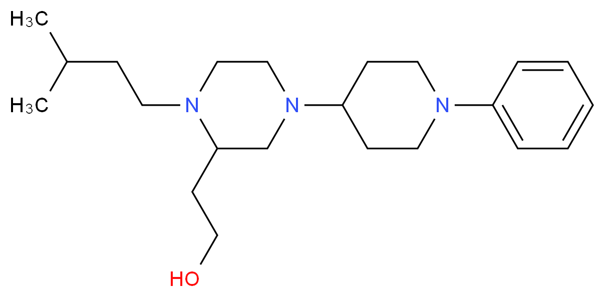 2-[1-(3-methylbutyl)-4-(1-phenyl-4-piperidinyl)-2-piperazinyl]ethanol_分子结构_CAS_)