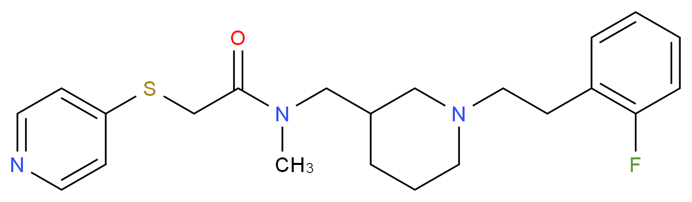 N-({1-[2-(2-fluorophenyl)ethyl]-3-piperidinyl}methyl)-N-methyl-2-(4-pyridinylthio)acetamide_分子结构_CAS_)