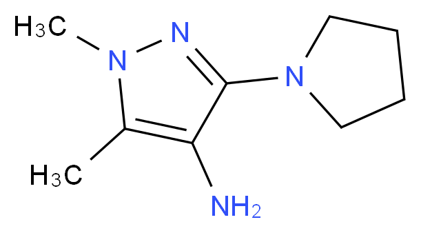 1,5-dimethyl-3-(1-pyrrolidinyl)-1H-pyrazol-4-amine_分子结构_CAS_1227465-80-6)