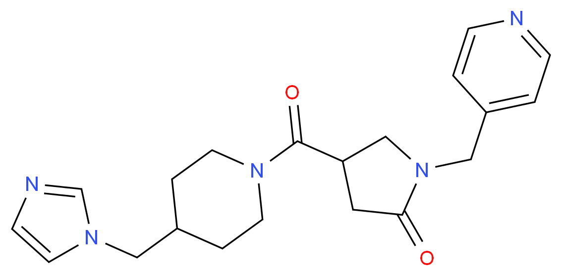 4-{[4-(1H-imidazol-1-ylmethyl)-1-piperidinyl]carbonyl}-1-(4-pyridinylmethyl)-2-pyrrolidinone_分子结构_CAS_)