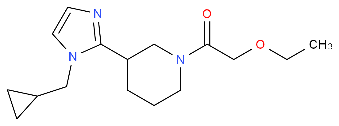 3-[1-(cyclopropylmethyl)-1H-imidazol-2-yl]-1-(ethoxyacetyl)piperidine_分子结构_CAS_)