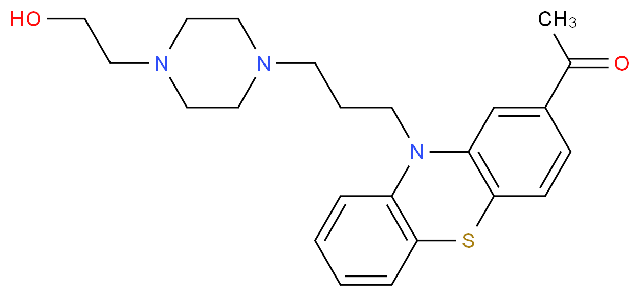 1-(10-{3-[4-(2-hydroxyethyl)piperazin-1-yl]propyl}-10H-phenothiazin-2-yl)ethan-1-one_分子结构_CAS_2751-68-0