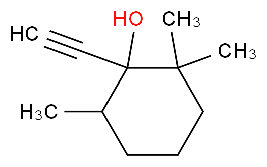 1-ethynyl-2,2,6-trimethylcyclohexan-1-ol_分子结构_CAS_41613-59-6