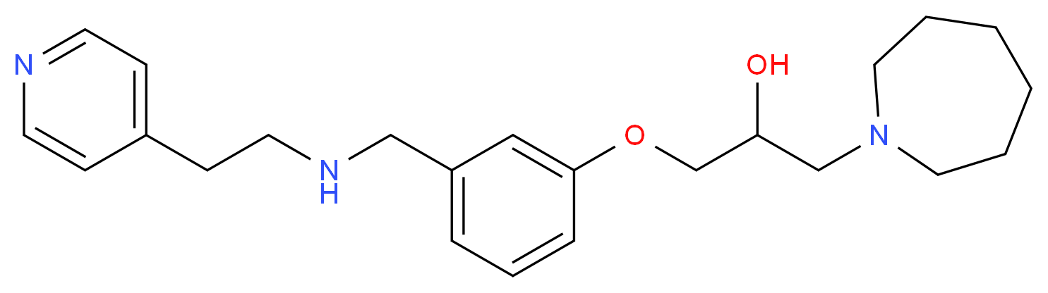 1-(1-azepanyl)-3-[3-({[2-(4-pyridinyl)ethyl]amino}methyl)phenoxy]-2-propanol_分子结构_CAS_)