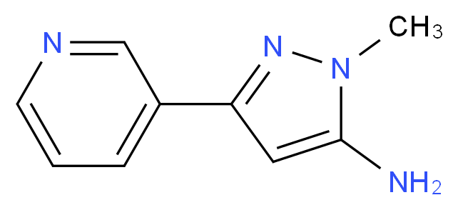 1-Methyl-3-pyridin-3-yl-1H-pyrazol-5-amine_分子结构_CAS_287494-25-1)