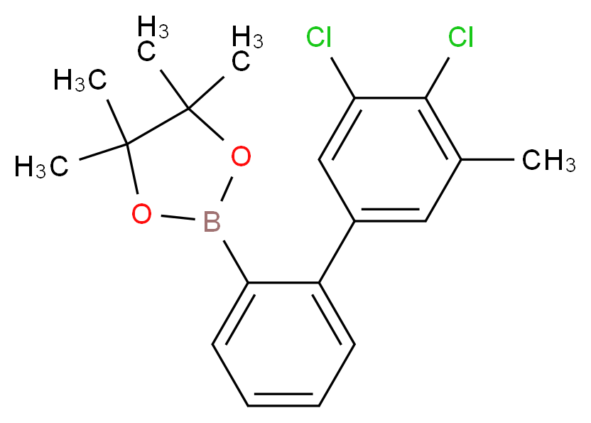 2-[2-(3,4-dichloro-5-methylphenyl)phenyl]-4,4,5,5-tetramethyl-1,3,2-dioxaborolane_分子结构_CAS_942069-71-8