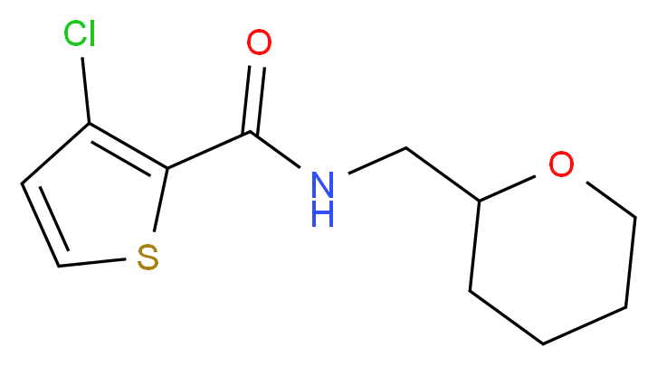 3-chloro-N-(tetrahydro-2H-pyran-2-ylmethyl)thiophene-2-carboxamide_分子结构_CAS_)