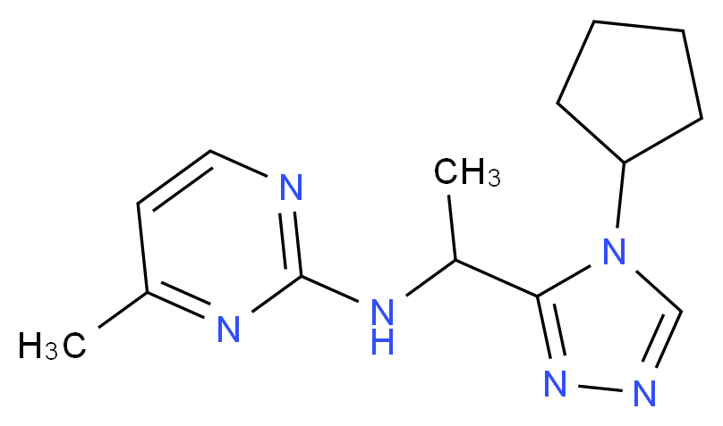 N-[1-(4-cyclopentyl-4H-1,2,4-triazol-3-yl)ethyl]-4-methyl-2-pyrimidinamine_分子结构_CAS_)