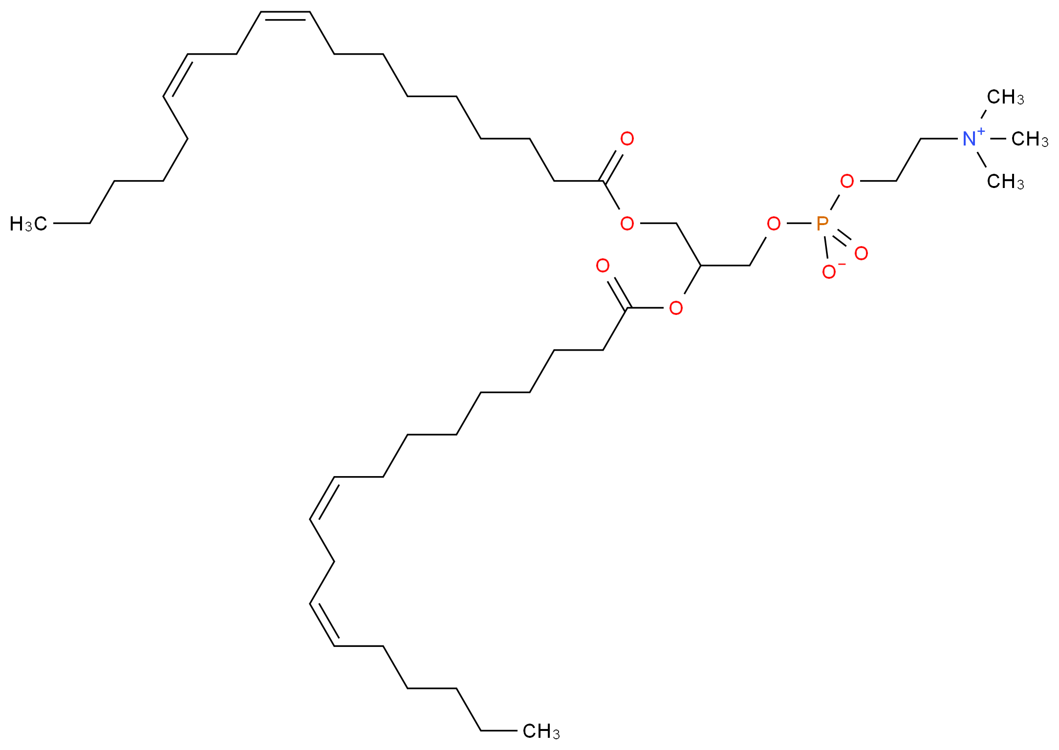 [2-({2,3-bis[(9Z,12Z)-octadeca-9,12-dienoyloxy]propyl phosphonato}oxy)ethyl]trimethylazanium_分子结构_CAS_998-06-1