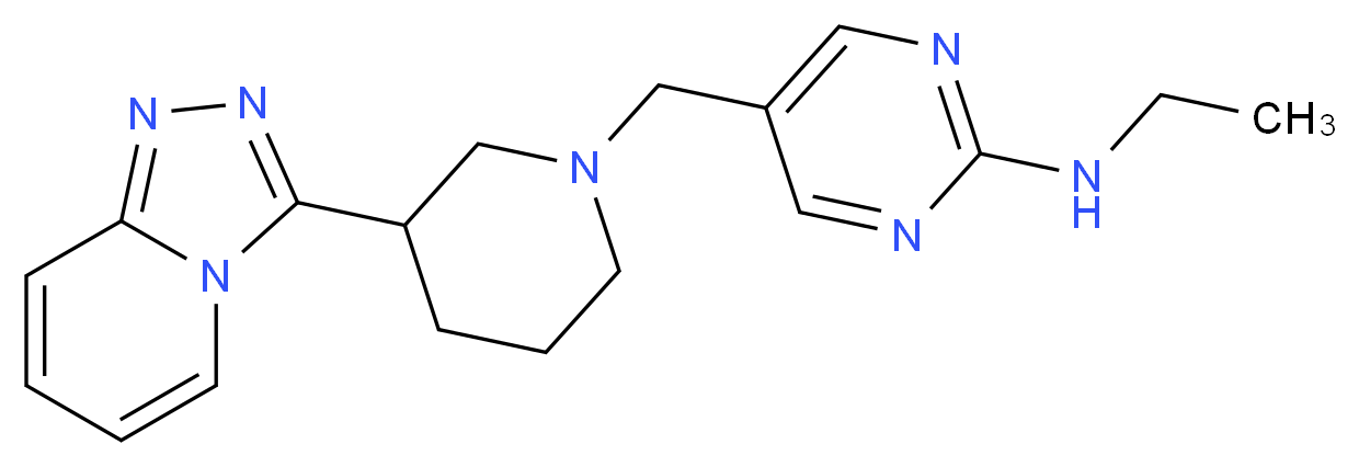 N-ethyl-5-[(3-[1,2,4]triazolo[4,3-a]pyridin-3-ylpiperidin-1-yl)methyl]pyrimidin-2-amine_分子结构_CAS_)