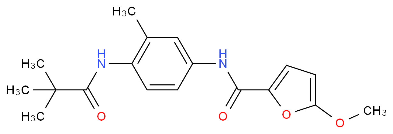 N-{4-[(2,2-dimethylpropanoyl)amino]-3-methylphenyl}-5-methoxy-2-furamide_分子结构_CAS_)