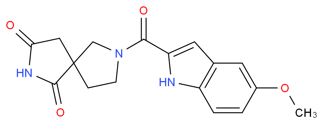 7-[(5-methoxy-1H-indol-2-yl)carbonyl]-2,7-diazaspiro[4.4]nonane-1,3-dione_分子结构_CAS_)