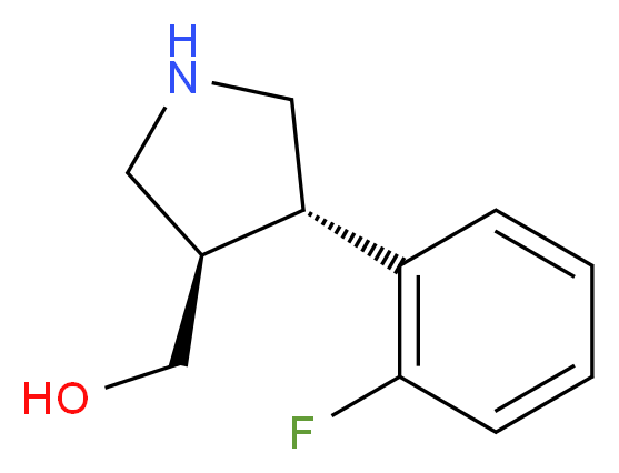((3R,4S)-4-(2-fluorophenyl)pyrrolidin-3-yl)methanol_分子结构_CAS_1260595-64-9)