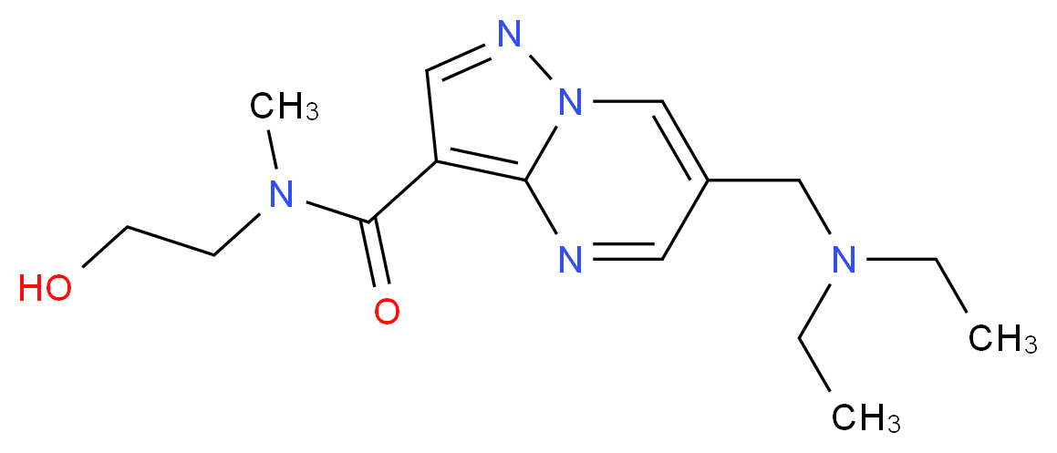 6-[(diethylamino)methyl]-N-(2-hydroxyethyl)-N-methylpyrazolo[1,5-a]pyrimidine-3-carboxamide_分子结构_CAS_)