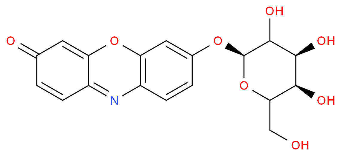 7-{[(2S,4S,5R)-3,4,5-trihydroxy-6-(hydroxymethyl)oxan-2-yl]oxy}-3H-phenoxazin-3-one_分子结构_CAS_95079-19-9