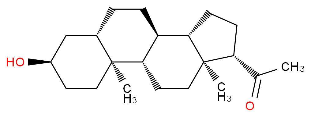 1-[(1S,2S,5R,7S,10R,11S,14S,15S)-5-hydroxy-2,15-dimethyltetracyclo[8.7.0.0<sup>2</sup>,<sup>7</sup>.0<sup>1</sup><sup>1</sup>,<sup>1</sup><sup>5</sup>]heptadecan-14-yl]ethan-1-one_分子结构_CAS_516-54-1