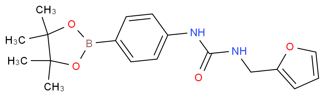 4-(3-糠基脲酰)苯硼酸频哪酯_分子结构_CAS_874297-85-5)