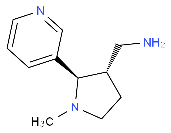 [(2R,3S)-1-methyl-2-(pyridin-3-yl)pyrrolidin-3-yl]methanamine_分子结构_CAS_623579-03-3