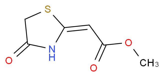 methyl 2-[(2E)-4-oxo-1,3-thiazolidin-2-ylidene]acetate_分子结构_CAS_26239-22-5