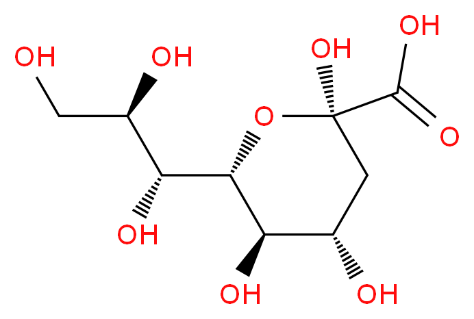 (2R,4S,5R,6R)-2,4,5-trihydroxy-6-[(1R,2R)-1,2,3-trihydroxypropyl]oxane-2-carboxylic acid_分子结构_CAS_153666-19-4