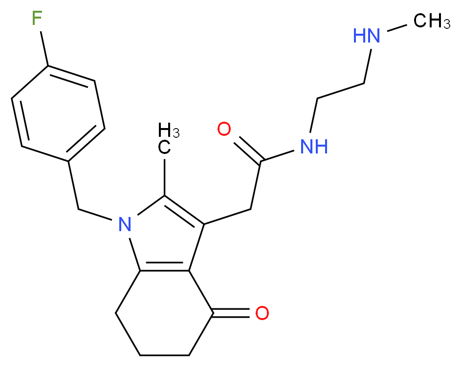 2-[1-(4-fluorobenzyl)-2-methyl-4-oxo-4,5,6,7-tetrahydro-1H-indol-3-yl]-N-[2-(methylamino)ethyl]acetamide_分子结构_CAS_)