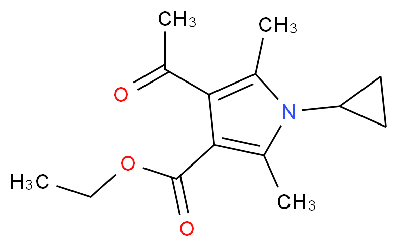 ethyl 4-acetyl-1-cyclopropyl-2,5-dimethyl-1H-pyrrole-3-carboxylate_分子结构_CAS_423768-51-8)