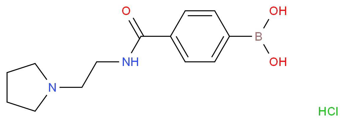 (4-{[2-(pyrrolidin-1-yl)ethyl]carbamoyl}phenyl)boronic acid hydrochloride_分子结构_CAS_957060-70-7