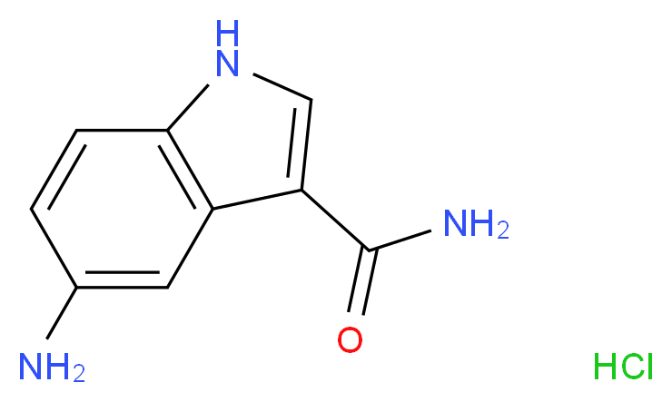 5-Amino-1H-indole-3-carboxamide hydrochloride, tech_分子结构_CAS_306936-36-7)