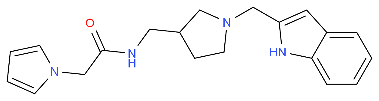 N-{[1-(1H-indol-2-ylmethyl)pyrrolidin-3-yl]methyl}-2-(1H-pyrrol-1-yl)acetamide_分子结构_CAS_)