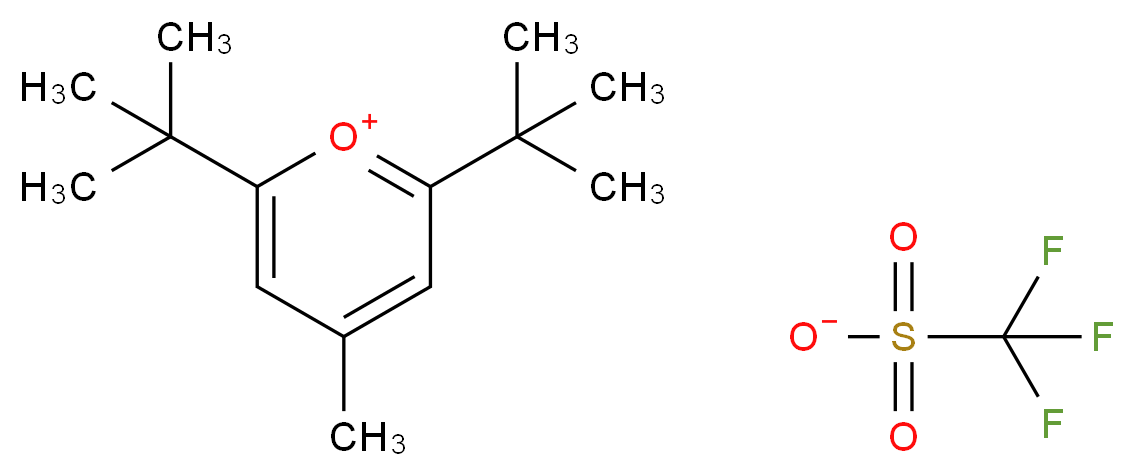 2,6-Di-tert-butyl-4-methylpyrylium trifluoromethanesulphonate 97%_分子结构_CAS_59643-43-5)