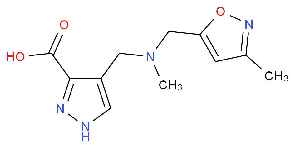 4-({methyl[(3-methylisoxazol-5-yl)methyl]amino}methyl)-1H-pyrazole-3-carboxylic acid_分子结构_CAS_)