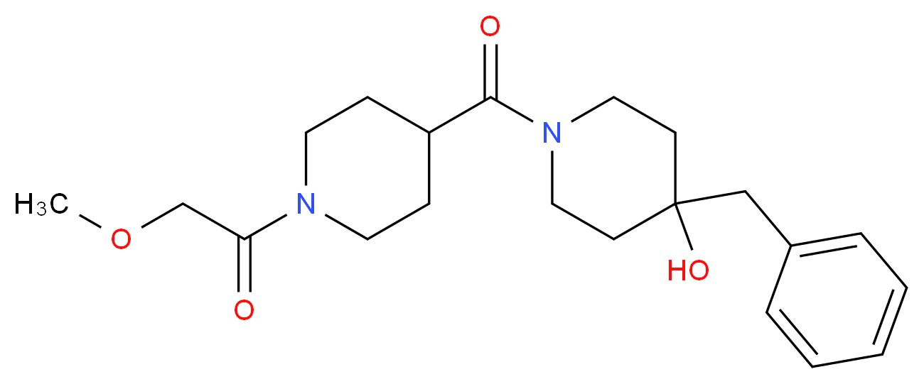 4-benzyl-1-{[1-(methoxyacetyl)-4-piperidinyl]carbonyl}-4-piperidinol_分子结构_CAS_)