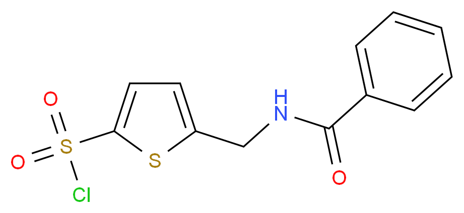 2-(Benzoylaminomethyl)thiophene-5-sulfonyl chloride_分子结构_CAS_138872-44-3)