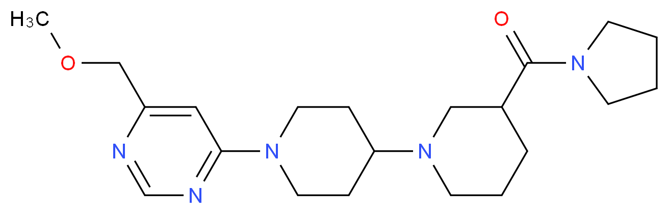 1'-[6-(methoxymethyl)pyrimidin-4-yl]-3-(pyrrolidin-1-ylcarbonyl)-1,4'-bipiperidine_分子结构_CAS_)
