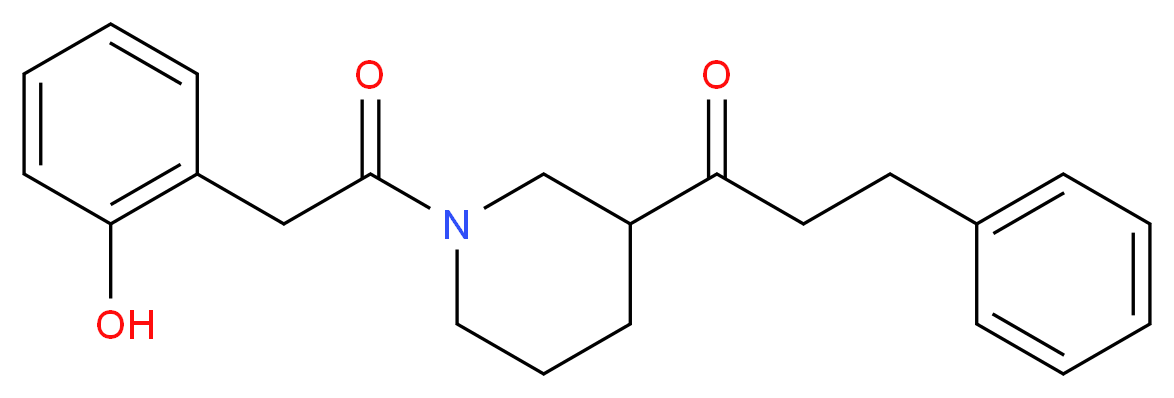1-{1-[(2-hydroxyphenyl)acetyl]-3-piperidinyl}-3-phenyl-1-propanone_分子结构_CAS_)