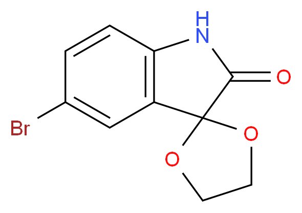 5'-bromo-1',2'-dihydrospiro[1,3-dioxolane-2,3'-indole]-2'-one_分子结构_CAS_75822-54-7