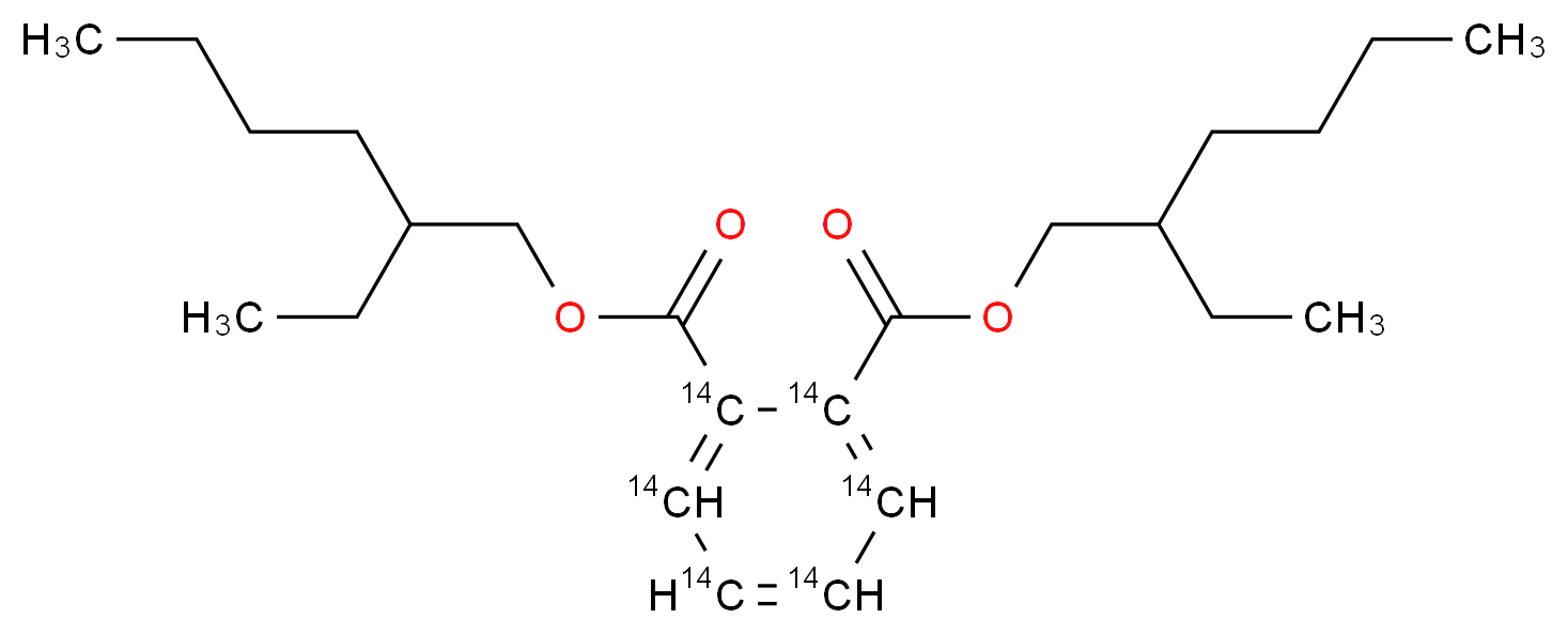 1,2-bis(2-ethylhexyl) (1,2,3,4,5,6-<sup>1</sup><sup>4</sup>C<sub>6</sub>)benzene-1,2-dicarboxylate_分子结构_CAS_82208-43-3