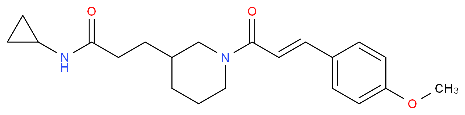 N-cyclopropyl-3-{1-[(2E)-3-(4-methoxyphenyl)-2-propenoyl]-3-piperidinyl}propanamide_分子结构_CAS_)