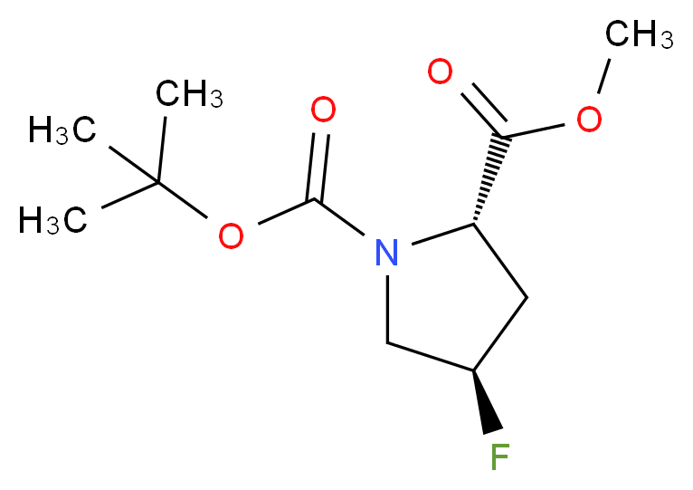 1-tert-butyl 2-methyl (2S,4R)-4-fluoropyrrolidine-1,2-dicarboxylate_分子结构_CAS_203866-18-6