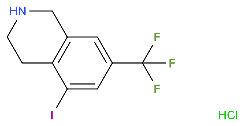 5-iodo-7-(trifluoromethyl)-1,2,3,4-tetrahydroisoquinoline hydrochloride_分子结构_CAS_1187830-65-4