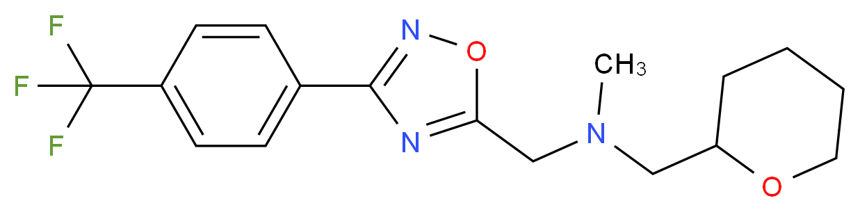 N-methyl-1-(tetrahydro-2H-pyran-2-yl)-N-({3-[4-(trifluoromethyl)phenyl]-1,2,4-oxadiazol-5-yl}methyl)methanamine_分子结构_CAS_)