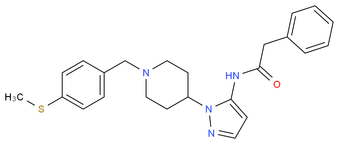 N-(1-{1-[4-(methylthio)benzyl]-4-piperidinyl}-1H-pyrazol-5-yl)-2-phenylacetamide_分子结构_CAS_)