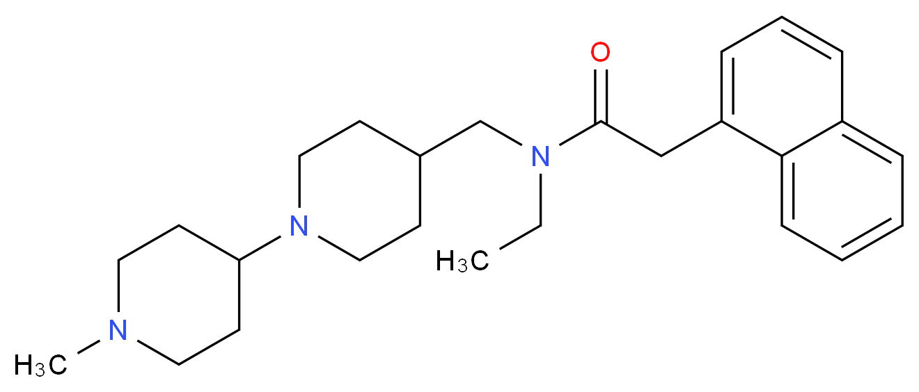 N-ethyl-N-[(1'-methyl-1,4'-bipiperidin-4-yl)methyl]-2-(1-naphthyl)acetamide_分子结构_CAS_)