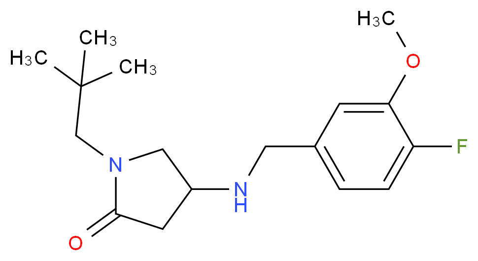 1-(2,2-dimethylpropyl)-4-[(4-fluoro-3-methoxybenzyl)amino]-2-pyrrolidinone_分子结构_CAS_)