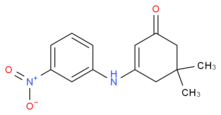 5,5-Dimethyl-3-[(3-nitrophenyl)amino]-cyclohex-2-en-1-one_分子结构_CAS_61997-86-2)