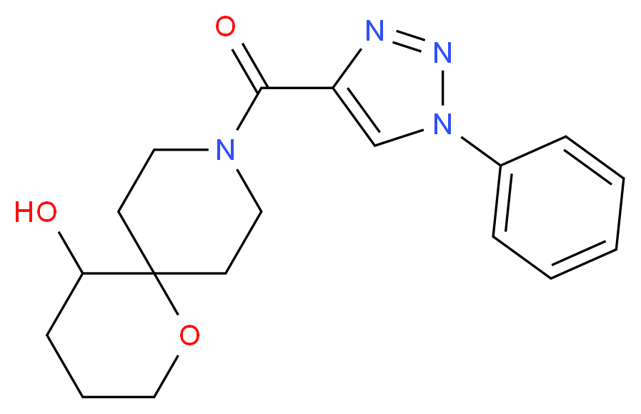 9-[(1-phenyl-1H-1,2,3-triazol-4-yl)carbonyl]-1-oxa-9-azaspiro[5.5]undecan-5-ol_分子结构_CAS_)