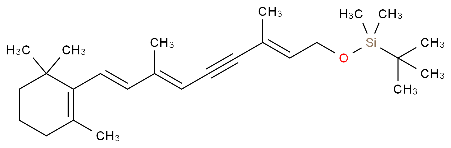 tert-butyl({[(2E,6E,8E)-3,7-dimethyl-9-(2,6,6-trimethylcyclohex-1-en-1-yl)nona-2,6,8-trien-4-yn-1-yl]oxy})dimethylsilane_分子结构_CAS_210700-51-9