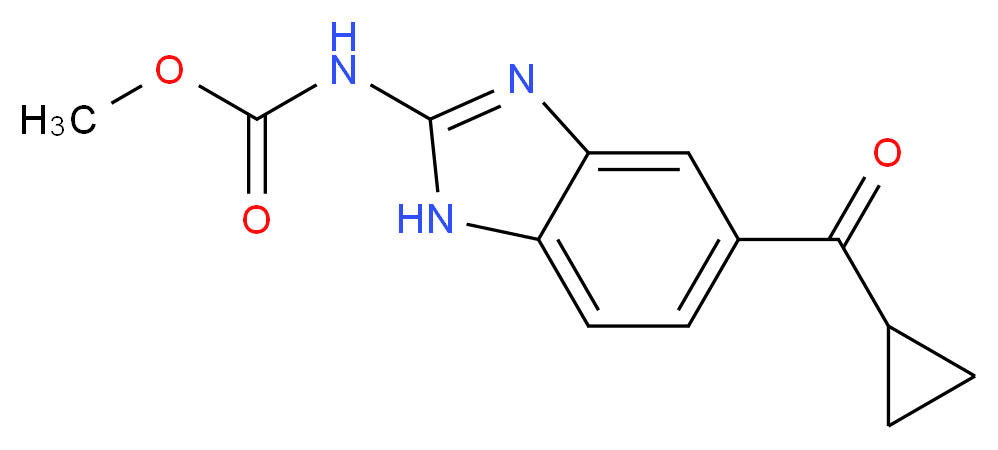 methyl N-(5-cyclopropanecarbonyl-1H-1,3-benzodiazol-2-yl)carbamate_分子结构_CAS_31431-43-3