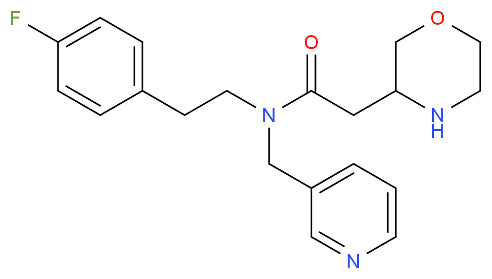 N-[2-(4-fluorophenyl)ethyl]-2-morpholin-3-yl-N-(pyridin-3-ylmethyl)acetamide_分子结构_CAS_)